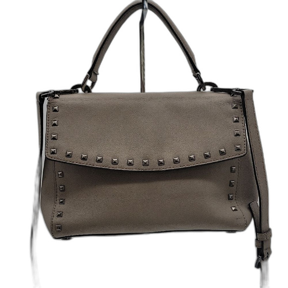 Michael Kors Handbags - Michael Kors Taupe Studded Satchel